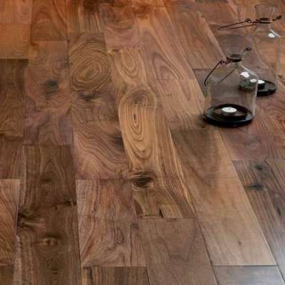 Natural color prefinished Smooth American Black Walnut solid wood floor