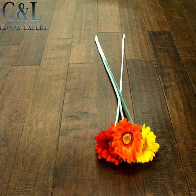 Waterproof handscraped oiled surface birch solid wood flooring