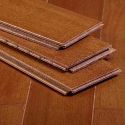 Natural color prefinished Click Lock system African Merbau solid wood floor