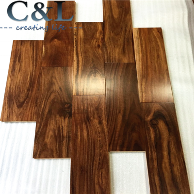 Prefinishing Natural color Asian walnut Acacia engineered wood flooring