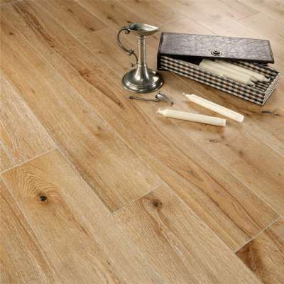 Deep white brushed wide plank European Oak engineered wood floor