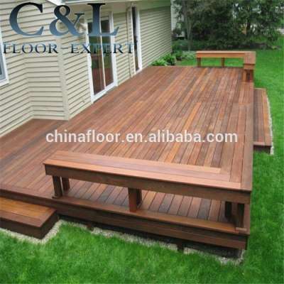 smooth unfinished natural color Brazilian Ipe wood outdoor decking