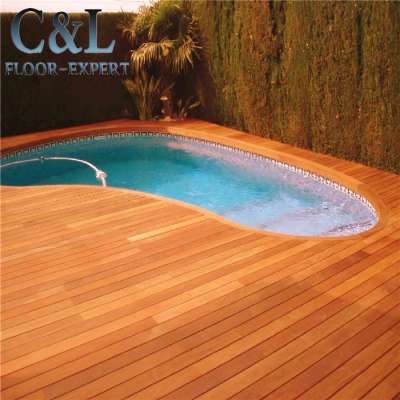 Asian burma parquet UV lacquered teak solid wood flooring